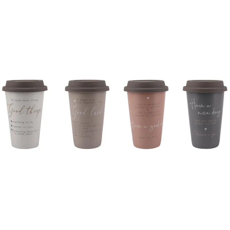 JUST HOME COLLECTION - Mug 370 ml Porcelana Palabras Multicolor