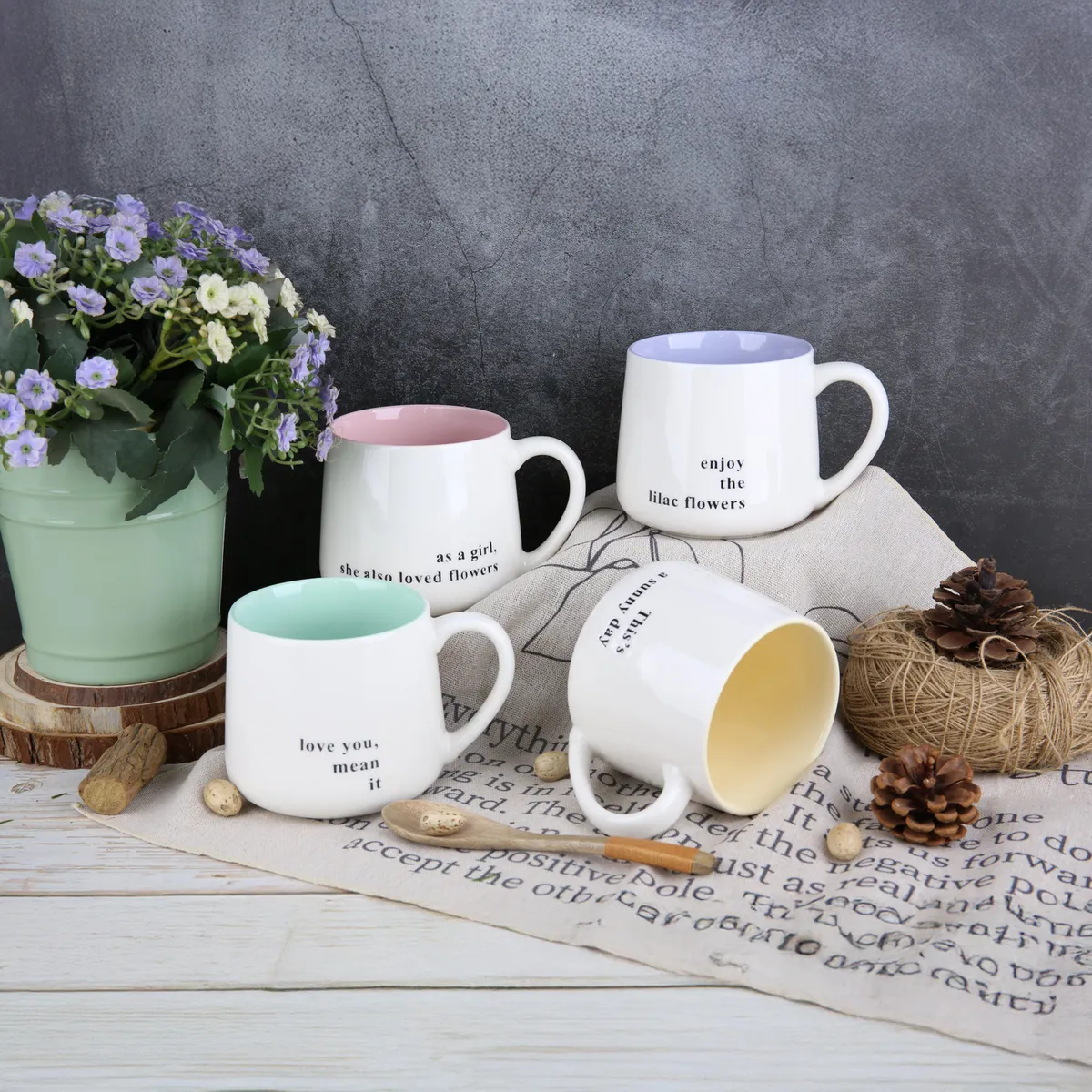 JUST HOME COLLECTION - Mug 450 ml Porcelana Sin colección Multicolor