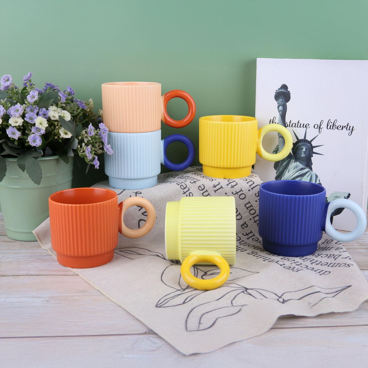 JUST HOME COLLECTION - Mug 310 ml Porcelana Colores Surtidos