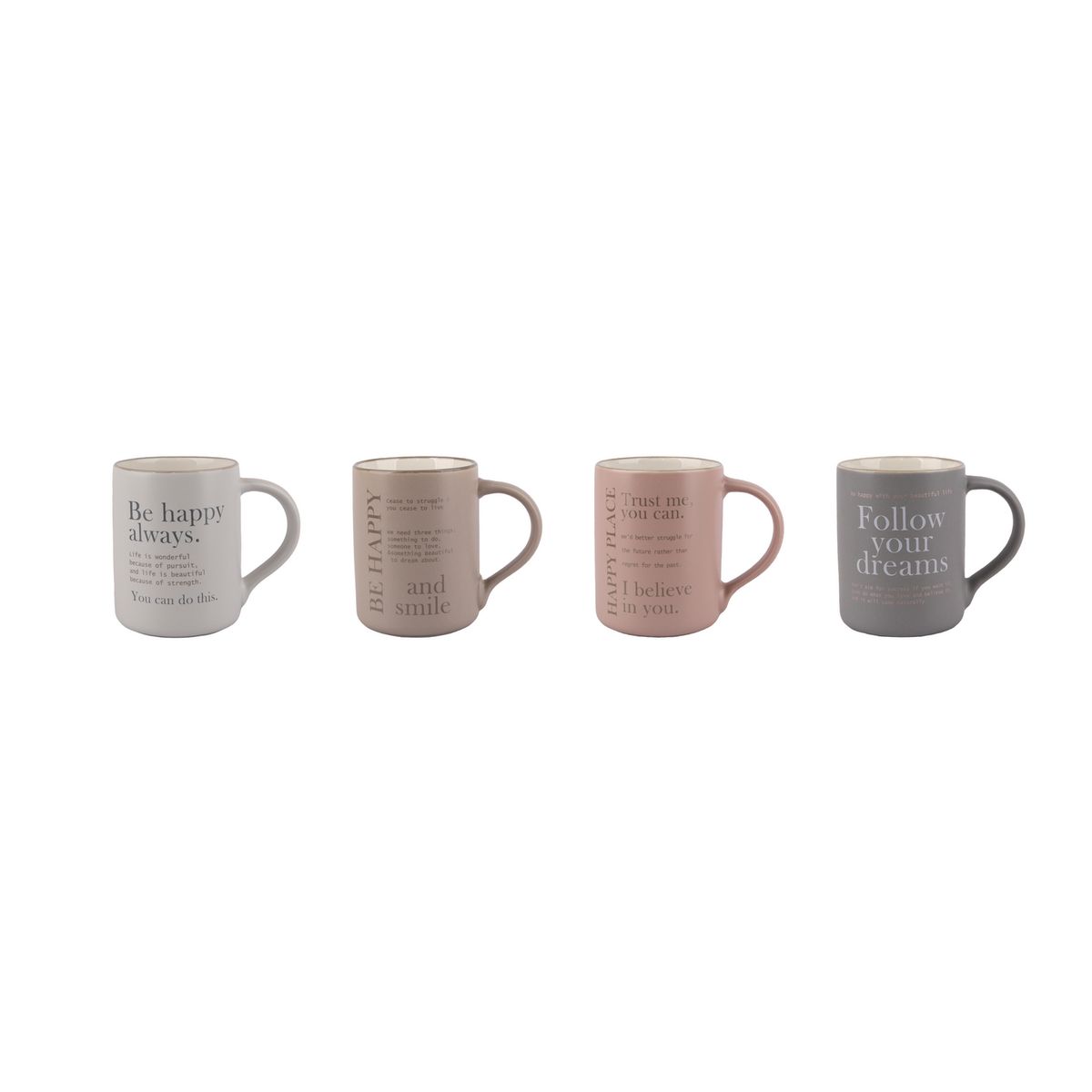 JUST HOME COLLECTION - Mug 400 ml Porcelana Palabras Multicolor