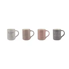 JUST HOME COLLECTION - Mug 400 ml Porcelana Palabras Multicolor