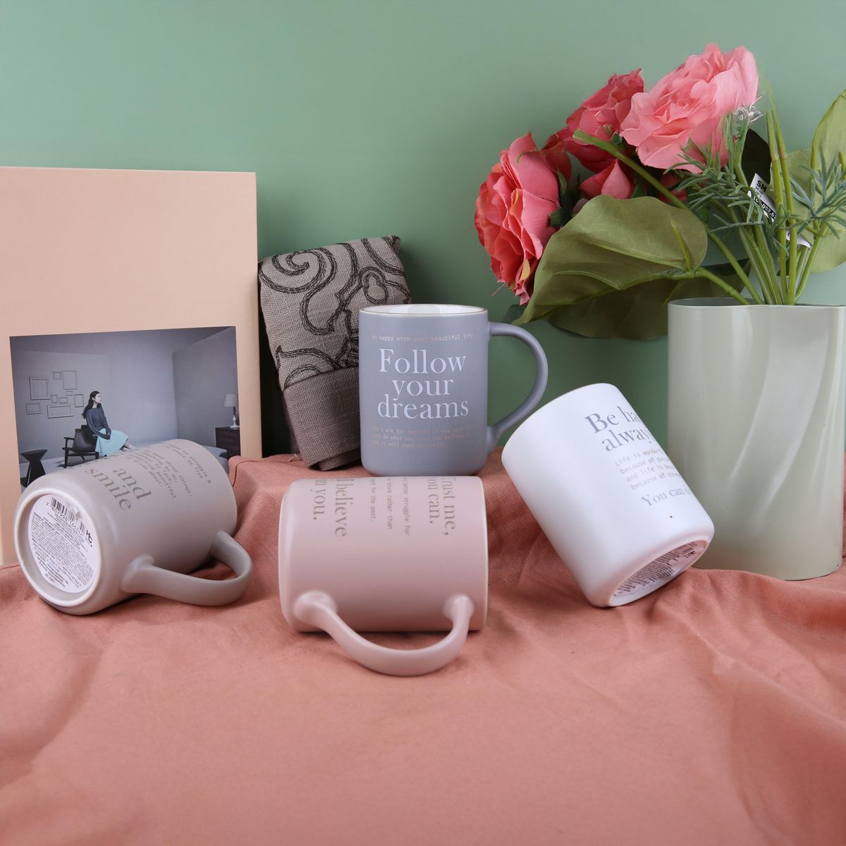 JUST HOME COLLECTION - Mug 400 ml Porcelana Palabras Multicolor