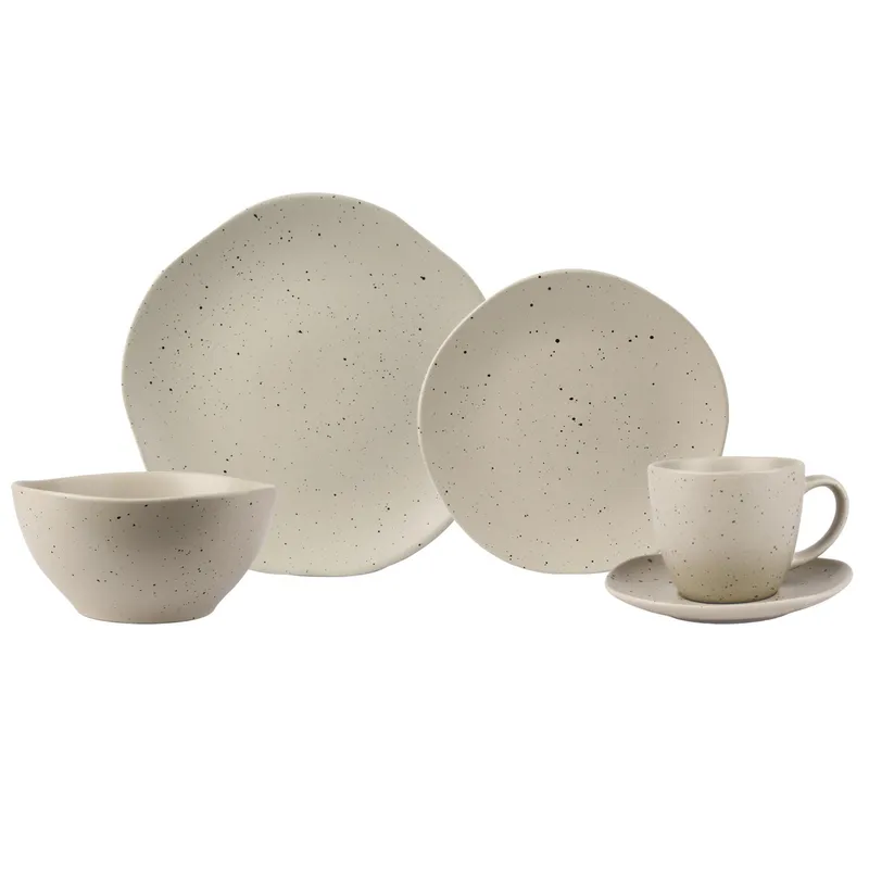 JUST HOME COLLECTION - Juego de Vajilla 30 Piezas Cerámica Tokyo Beige