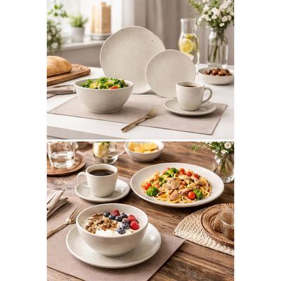 Imagen 2 del producto Juego de Vajilla 30 Piezas Cerámica Tokyo Beige Moteado 6 personas