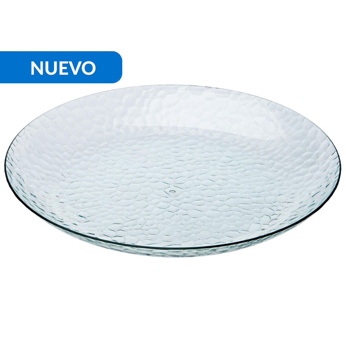 JUST HOME COLLECTION - Plato 28 cm Plástico Martillado Transparente