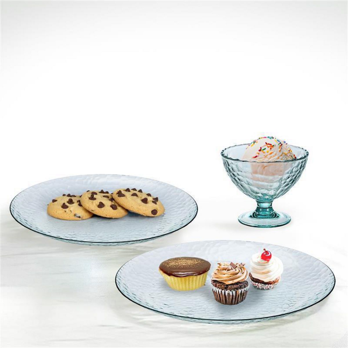 JUST HOME COLLECTION - Plato 28 cm Plástico Martillado Transparente