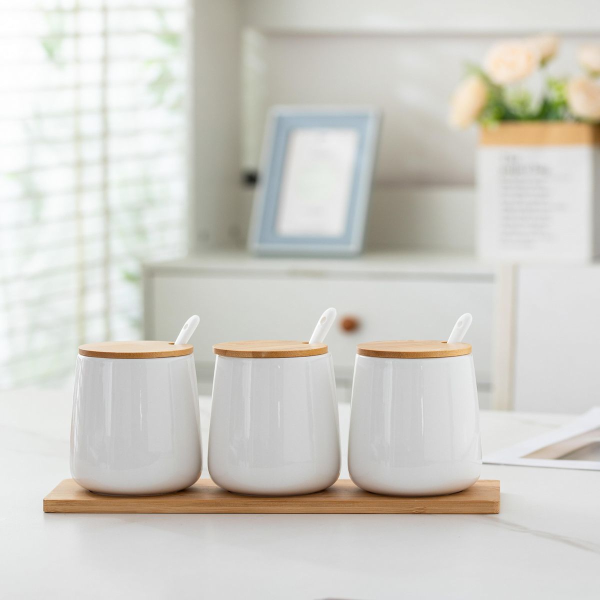 JUST HOME COLLECTION - Set 3 Frascos Cerámica 280 ml