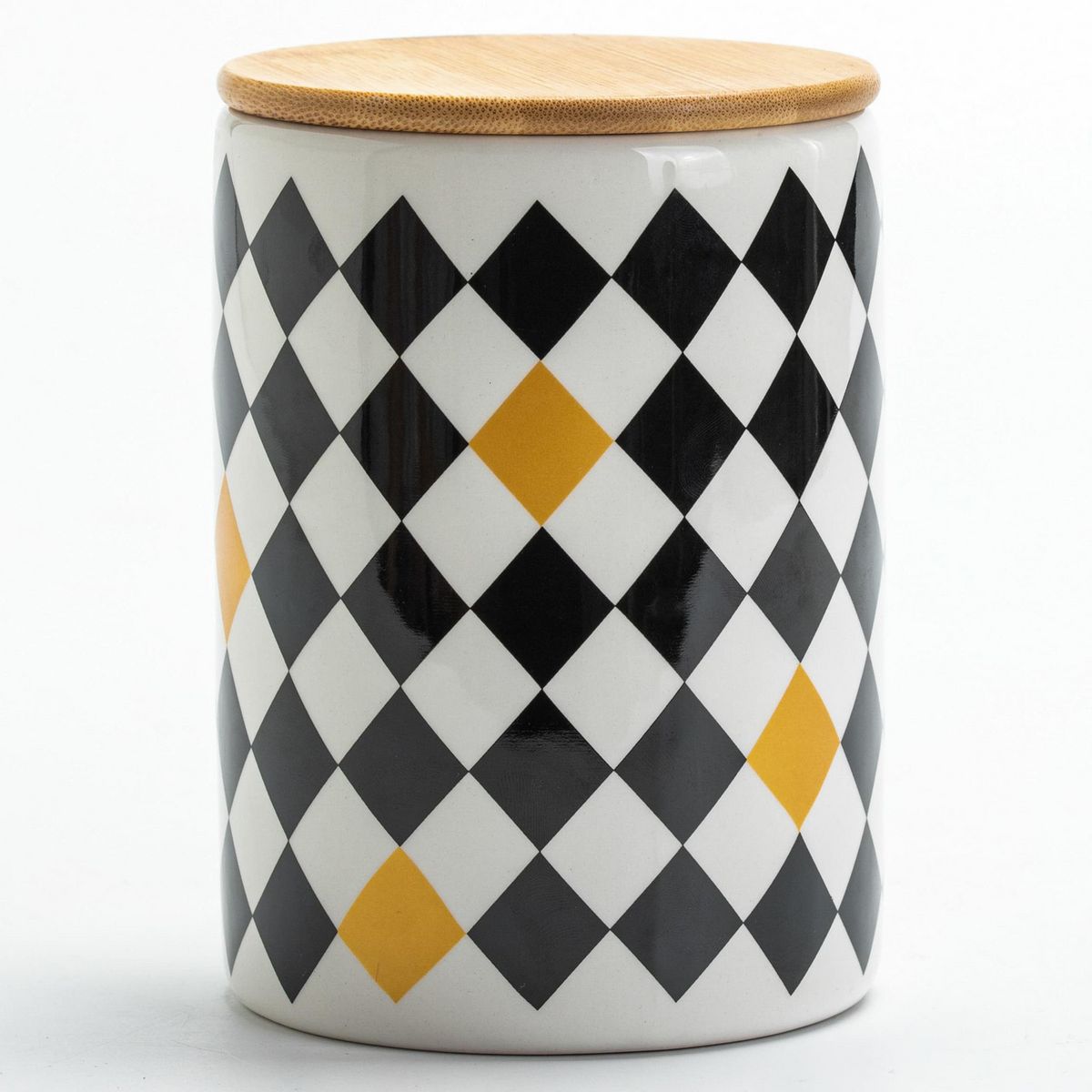 JUST HOME COLLECTION - Frasco tapa bambu blanco negro 660 ml