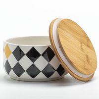 Frasco tapa bambu blanco negro