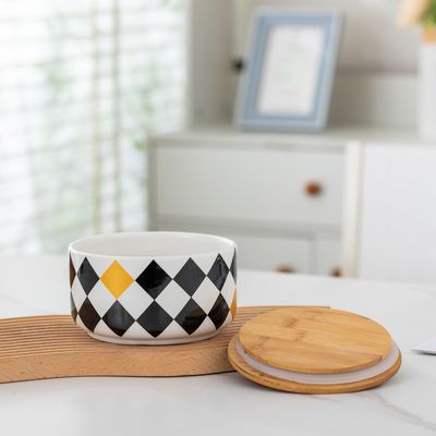 Imagen 2 del producto Frasco tapa bambu blanco negro