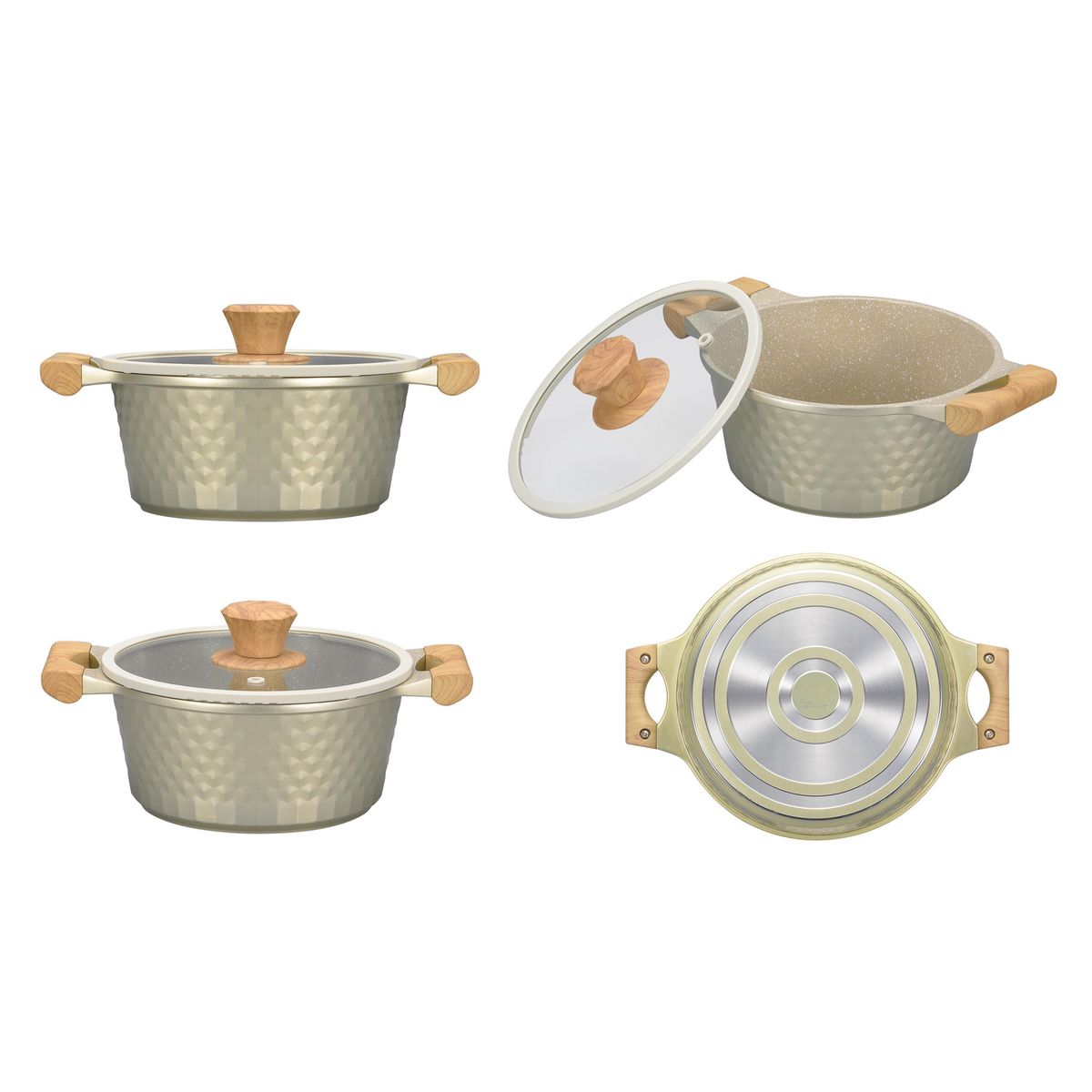 JUST HOME COLLECTION - Olla de Aluminio 20 cm 2.23 l Verde Diamond