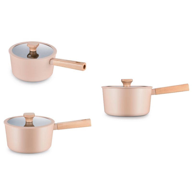 JUST HOME COLLECTION - Batería de Cocina 5 Piezas Acero inoxidable Bosque Naranjo