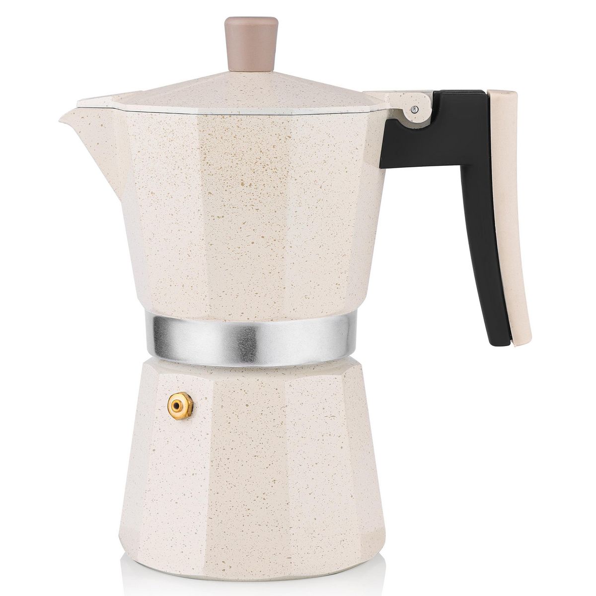 JUST HOME COLLECTION - Cafetera Moka 6 Tazas 300 ml Aluminio Marfil