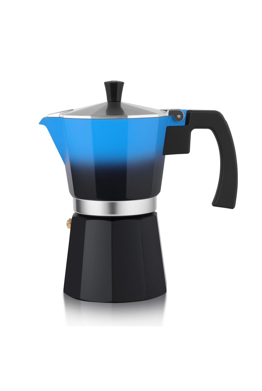 JUST HOME COLLECTION Cafetera Moka 6 Tazas Aluminio Azul/negro