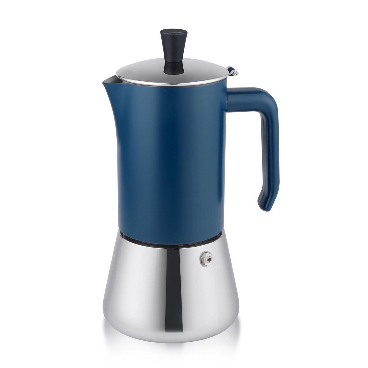 JUST HOME COLLECTION - Cafetera Moka 6 Tazas 300 ml Acero Inoxidable Azul