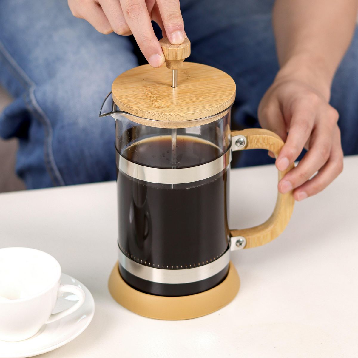 JUST HOME COLLECTION - Cafetera Prensa Vidrio 1000 ml 