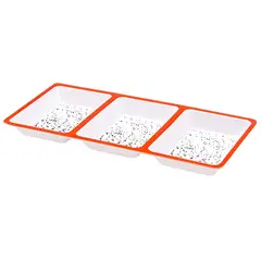 CASA BONITA - Fuente 3 Divisiones Melamina Rectangular 33.5x15.9 cm Multicolor