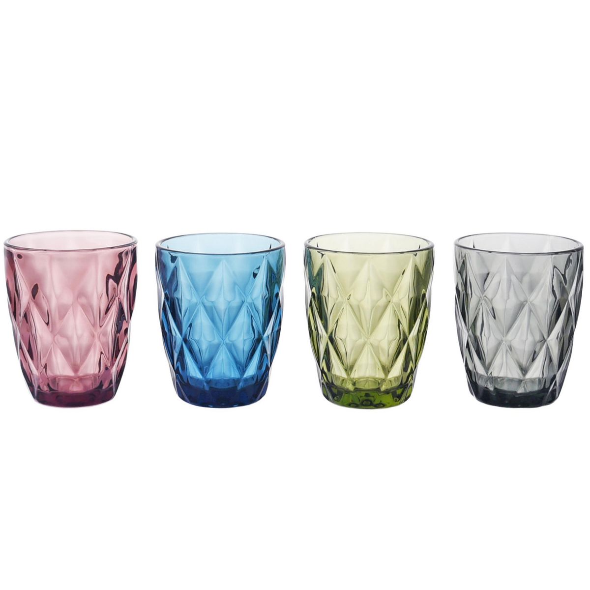 JUST HOME COLLECTION - Vaso Bajo de Vidrio 240 ml Colores Surtidos