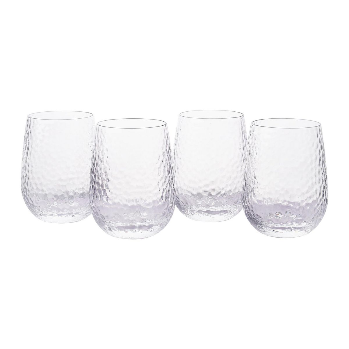 JUST HOME COLLECTION - Set 4 Vasos Alto de Vidrio 470 ml 