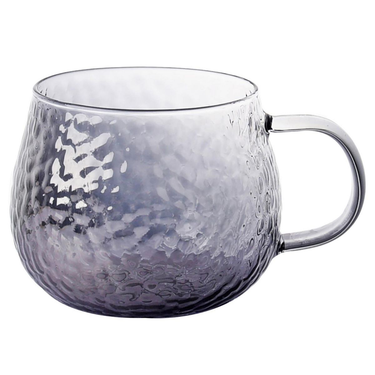 JUST HOME COLLECTION - Set 3 Mug 443 ml Vidrio Martillado Gris