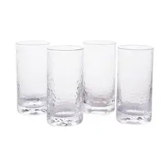 JUST HOME COLLECTION - Set 4 Vasos Alto de Vidrio 315 ml