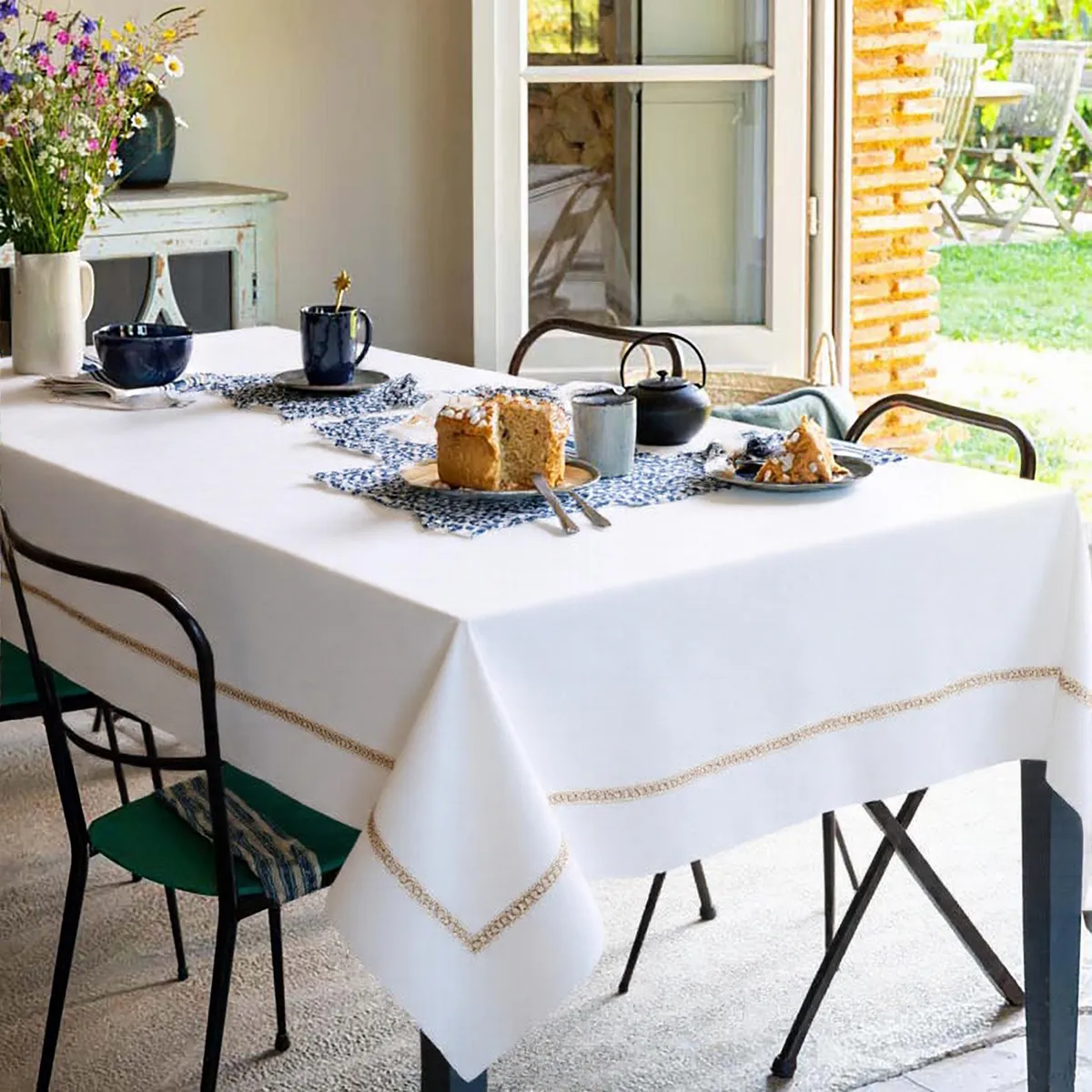 JUST HOME COLLECTION - Mantel Rectangular 180x240 cm Algodón Blanco