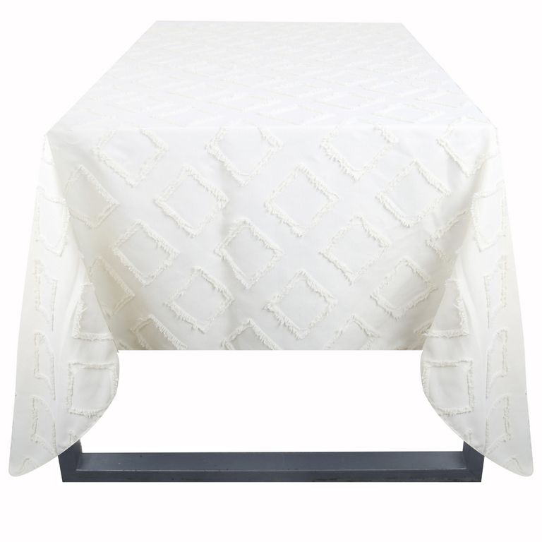 JUST HOME COLLECTION Mantel Cuadrada 180x180 cm Jacquard Blanco