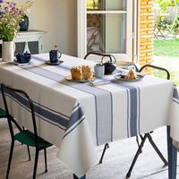 Mantel Rectangular 180x240 cm Raya Azul/blanco