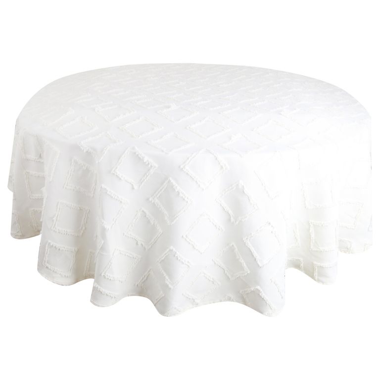 JUST HOME COLLECTION Mantel Redonda 180x180 cm Jacquard Blanco