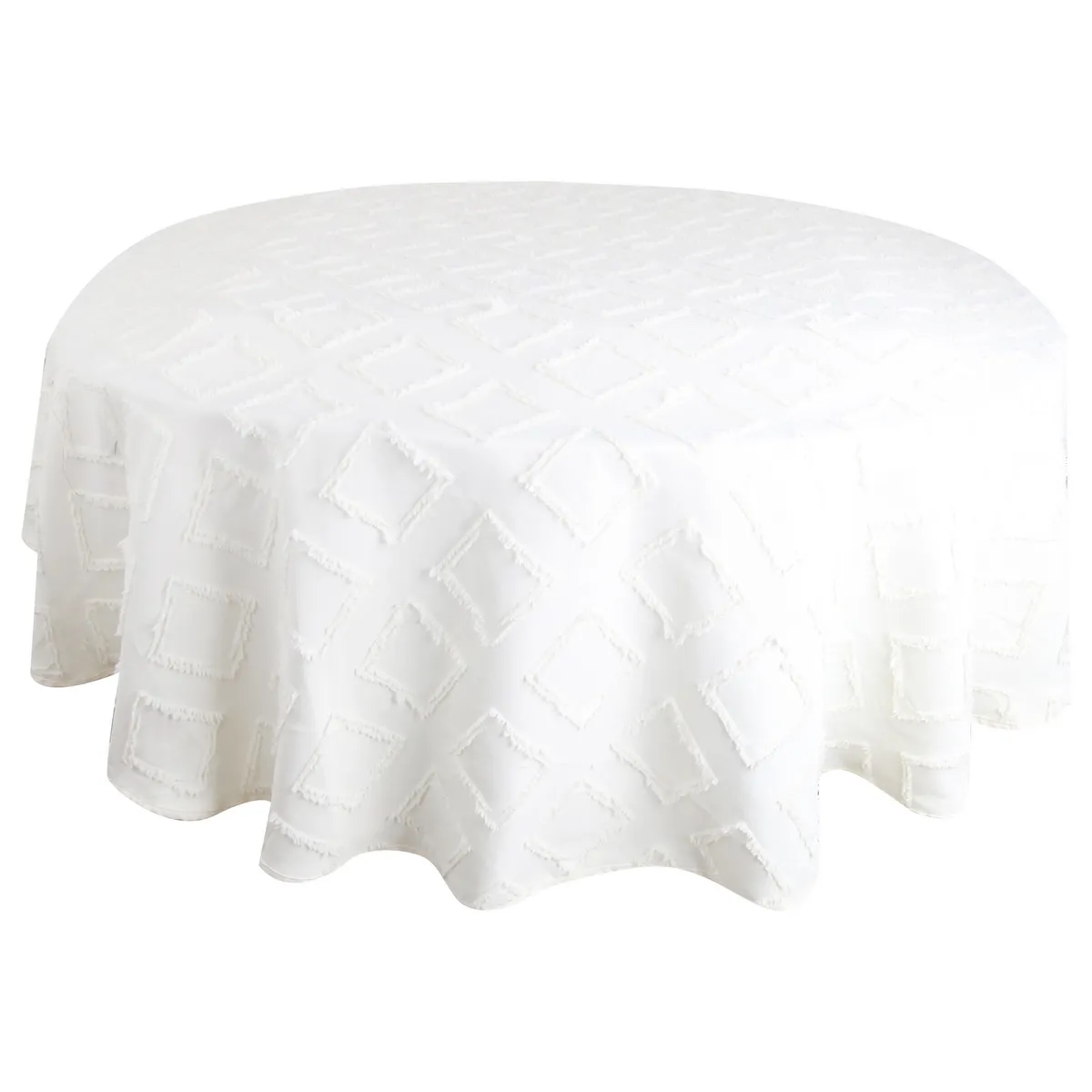 Mantel Redonda 180x180 cm Jacquard Blanco, marca JUST HOME COLLECTION - Foto Principal