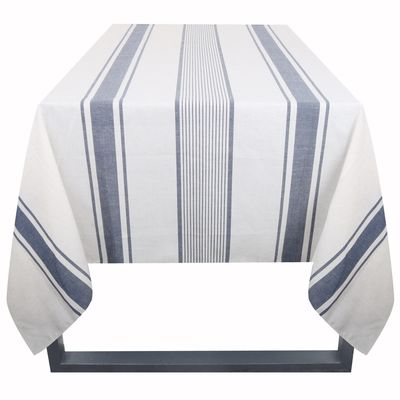Imagen 2 del producto Mantel Cuadrada 180x180 cm Raya Blanco/azul