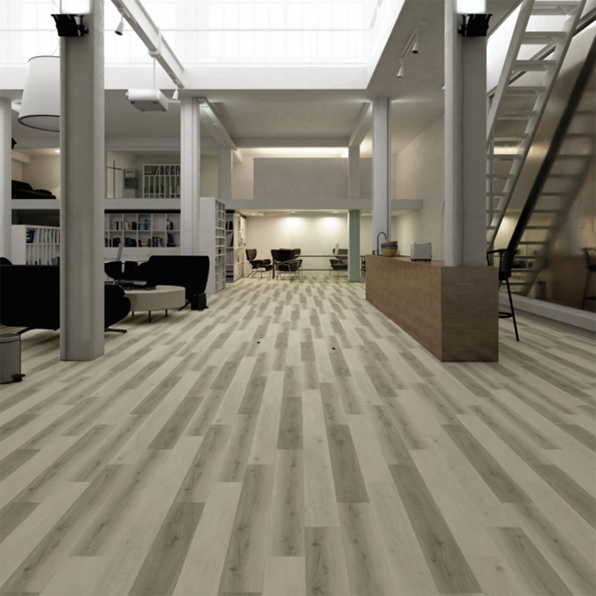 HOLZTEK - Piso Vinílico SPC 3.2 mm 18.2x122 cm Beach Café Claro 3.11 m2