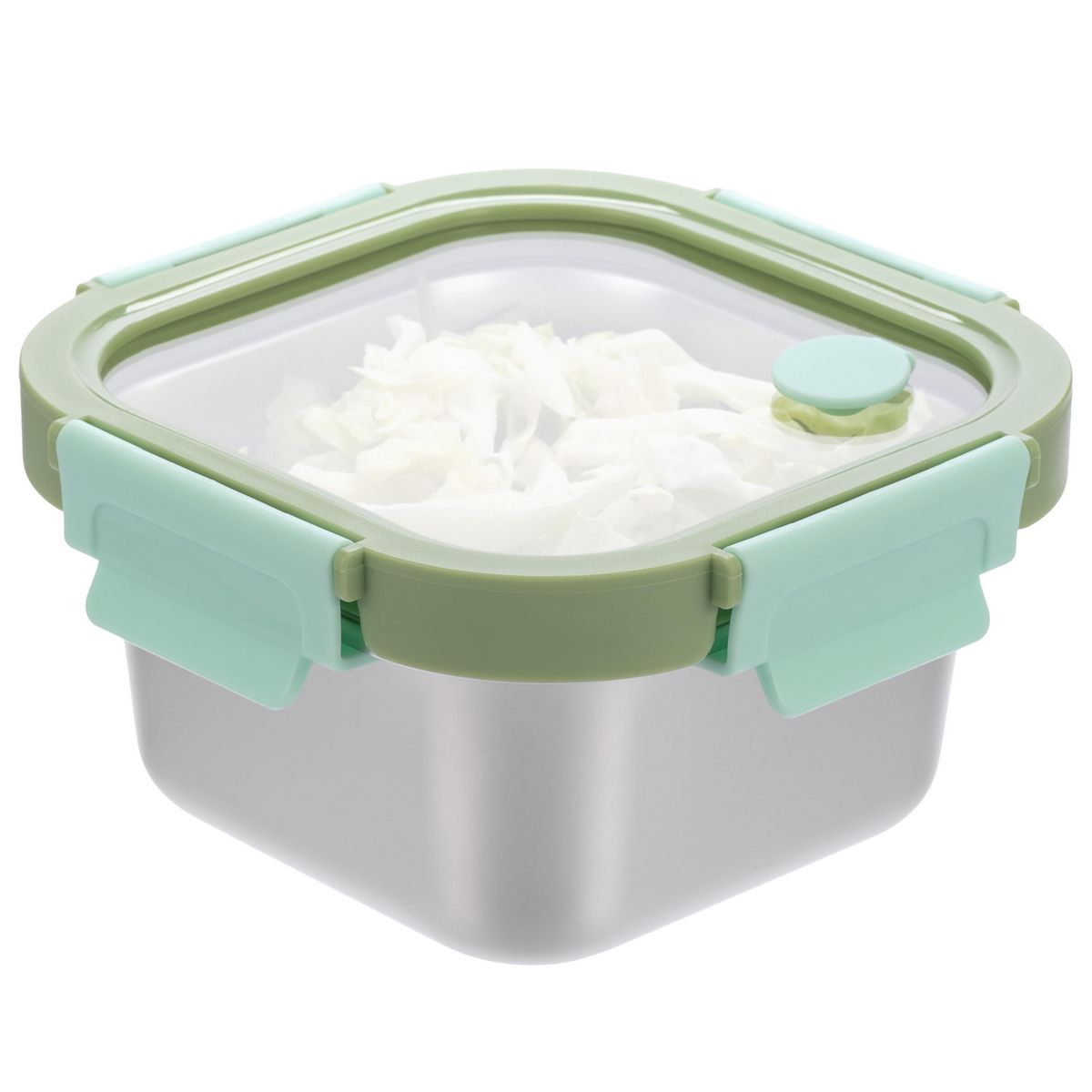 JUST HOME COLLECTION - Contenedor acero inoxidable 600 ml verde