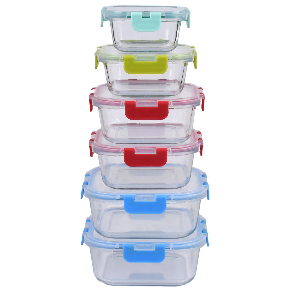 JUST HOME COLLECTION - Set 6 Contenedores Vidrio 1200 ml