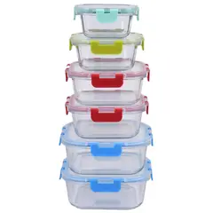 JUST HOME COLLECTION - Set 6 Contenedores Vidrio 1200 ml