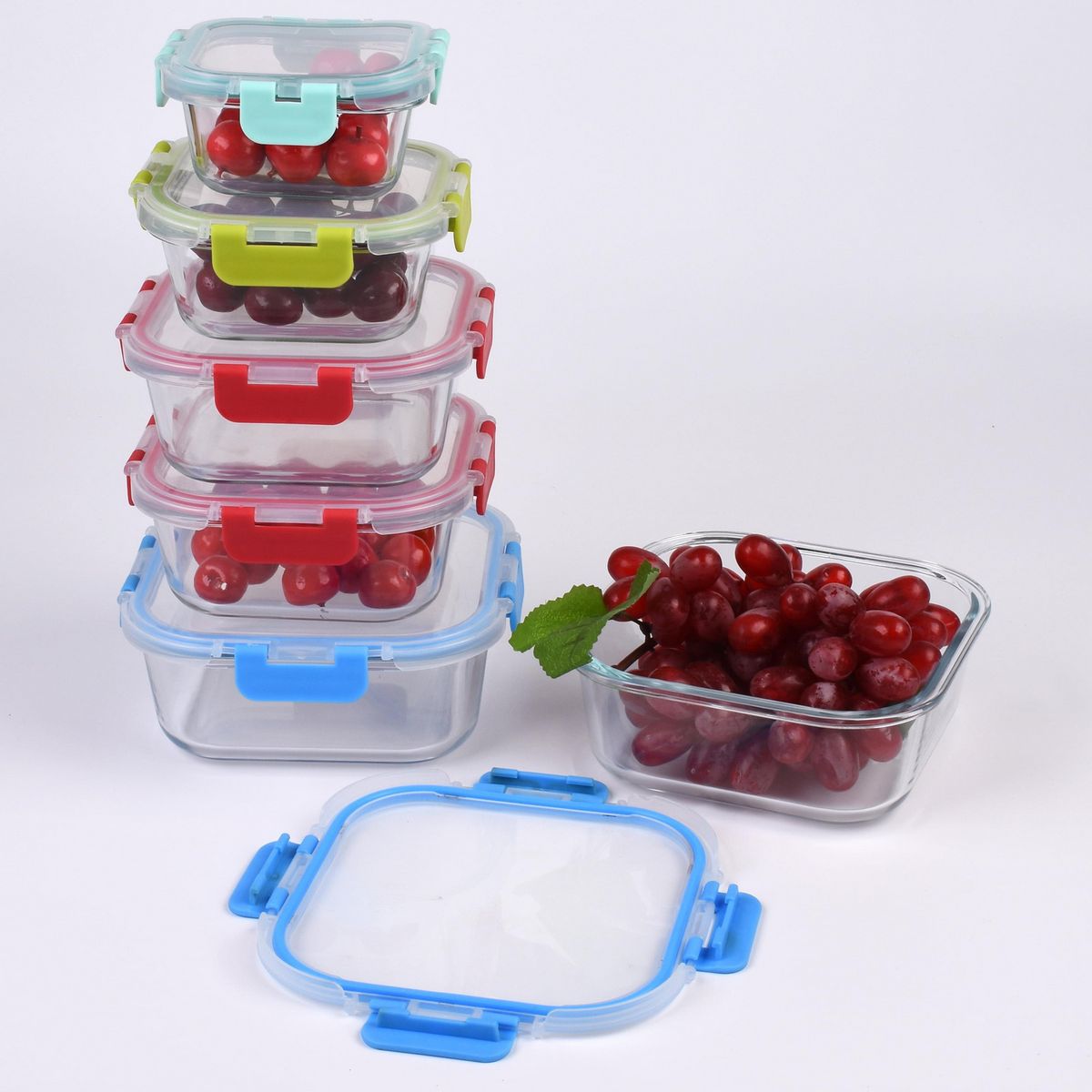 JUST HOME COLLECTION - Set 6 Contenedores Vidrio 1200 ml