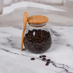 JUST HOME COLLECTION - Frasco Vidrio con Cuchara Bambú 470 ml