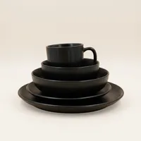 Juego de Vajilla 30 Piezas Cerámica Delos Negro