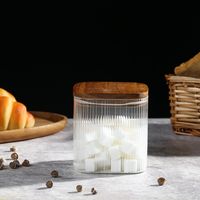 Frasco Tapa Madera Vidrio 700 ml