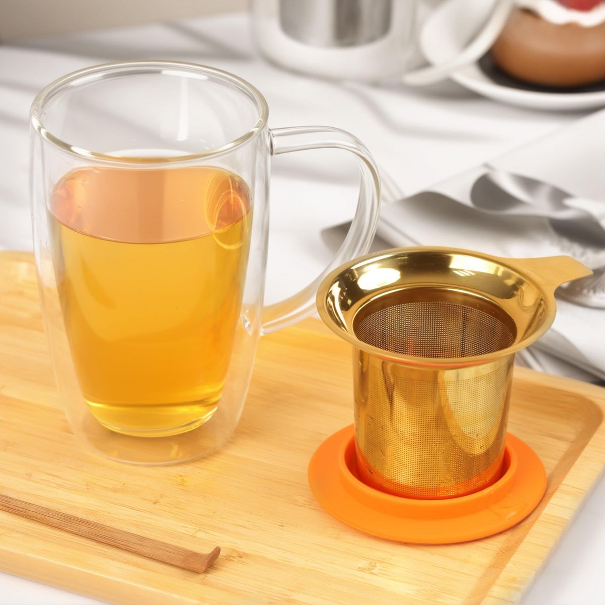 JUST HOME COLLECTION - Mug Doble Pared Infusión 400 ml Vidrio Transparente