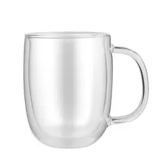 JUST HOME COLLECTION - Set 2 Mug Doble Pared 450 ml Vidrio Sin colección Transparente