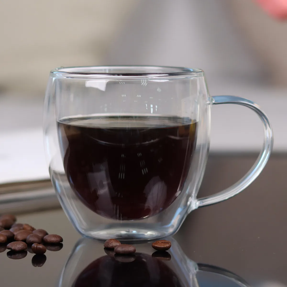 JUST HOME COLLECTION - Taza Doble Pared 250 ml Vidrio Transparente