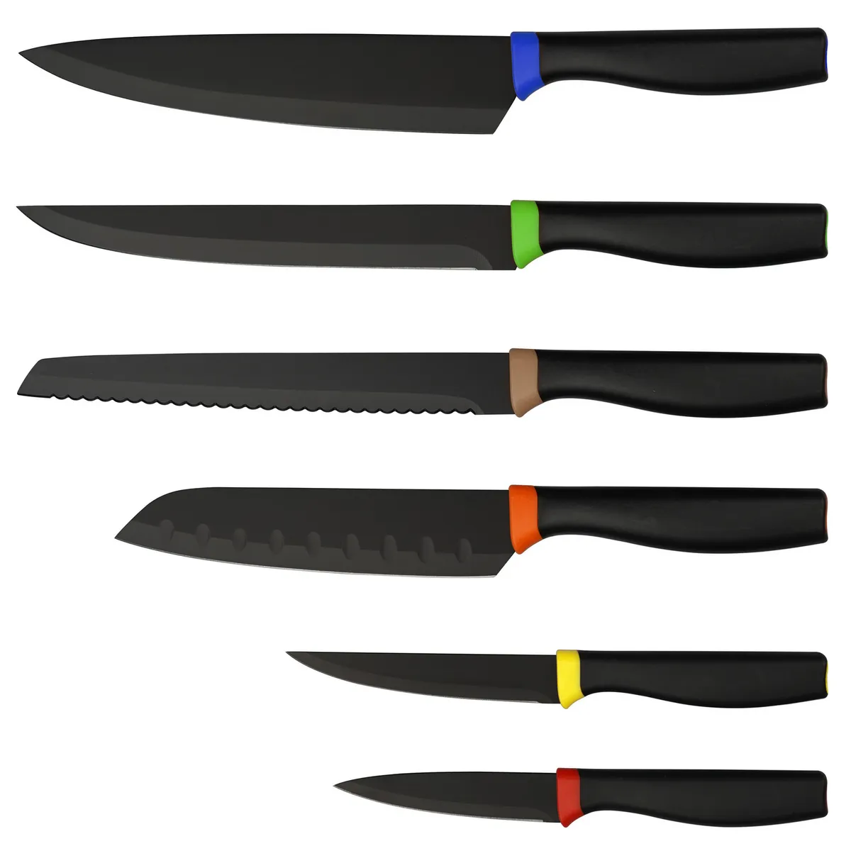 JUST HOME COLLECTION - Juego 6 cuchillos carmín Negro