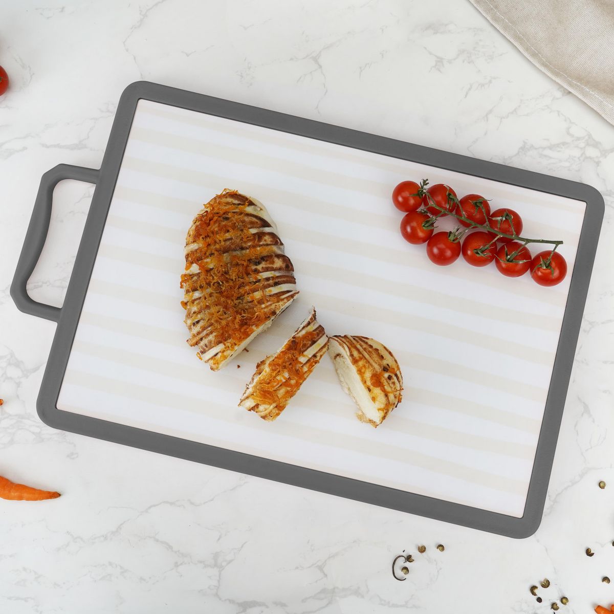 JUST HOME COLLECTION - Tabla para cortar de Plástico 25x39 cm Gris