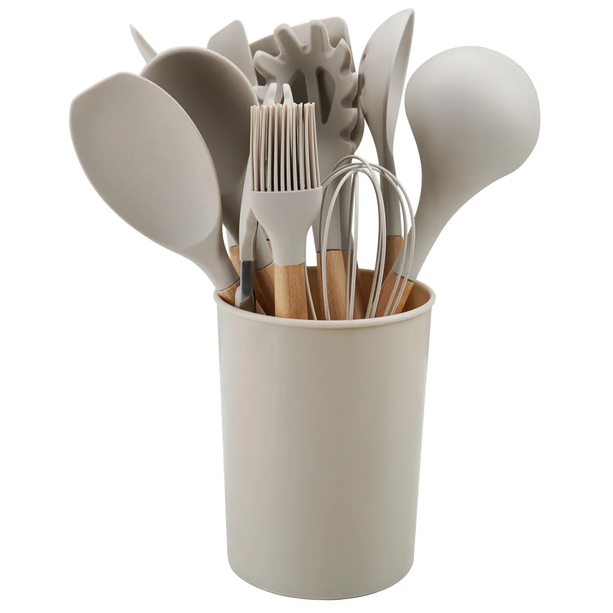 JUST HOME COLLECTION - Juego Utensilios 12 Piezas Taupe