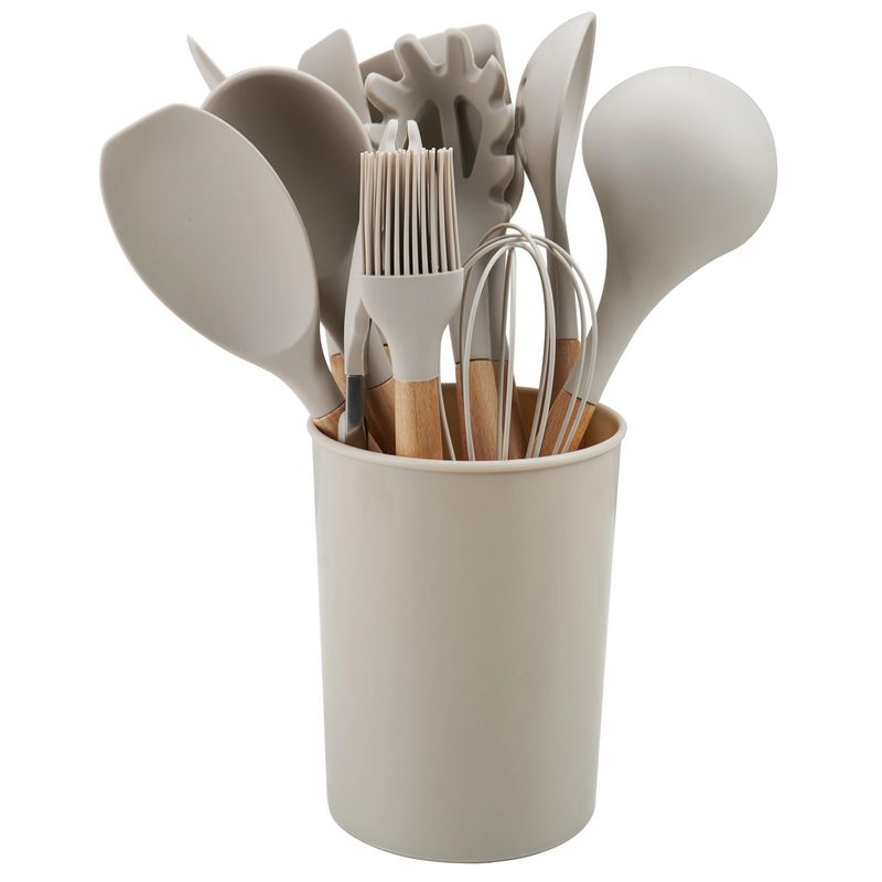 JUST HOME COLLECTION - Juego Utensilios 12 Piezas Taupe