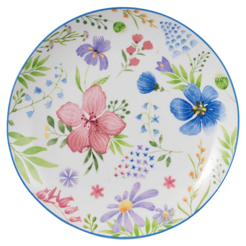 JUST HOME COLLECTION - Plato 19,3 cm Flores ring azul