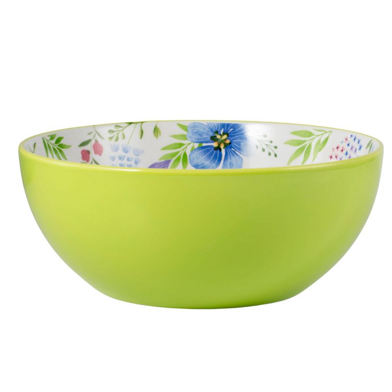 JUST HOME COLLECTION - Bowl ensalada 22,8 cm Flores verde