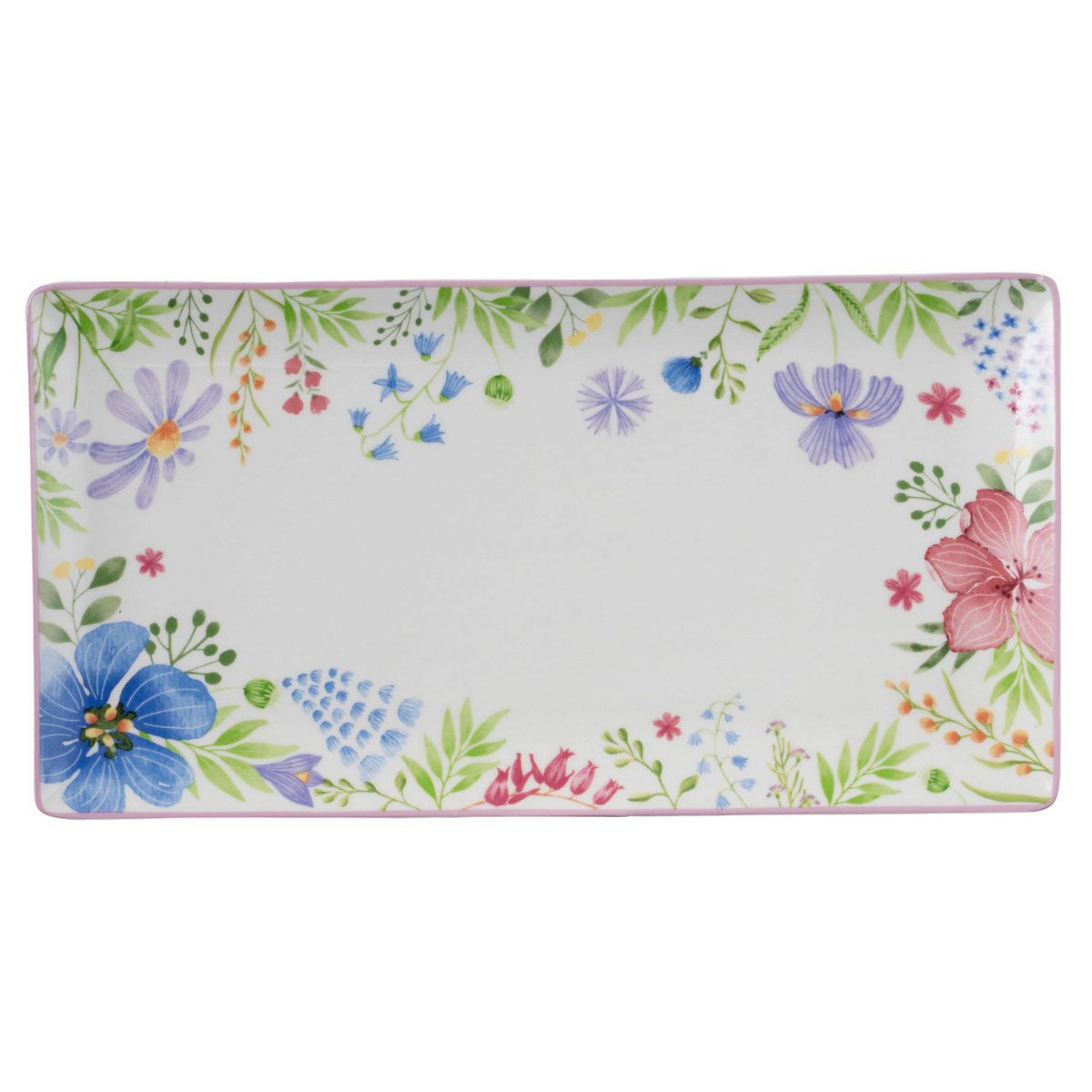 JUST HOME COLLECTION - Fuente 29,5x15 cm Flores Ring Rosado