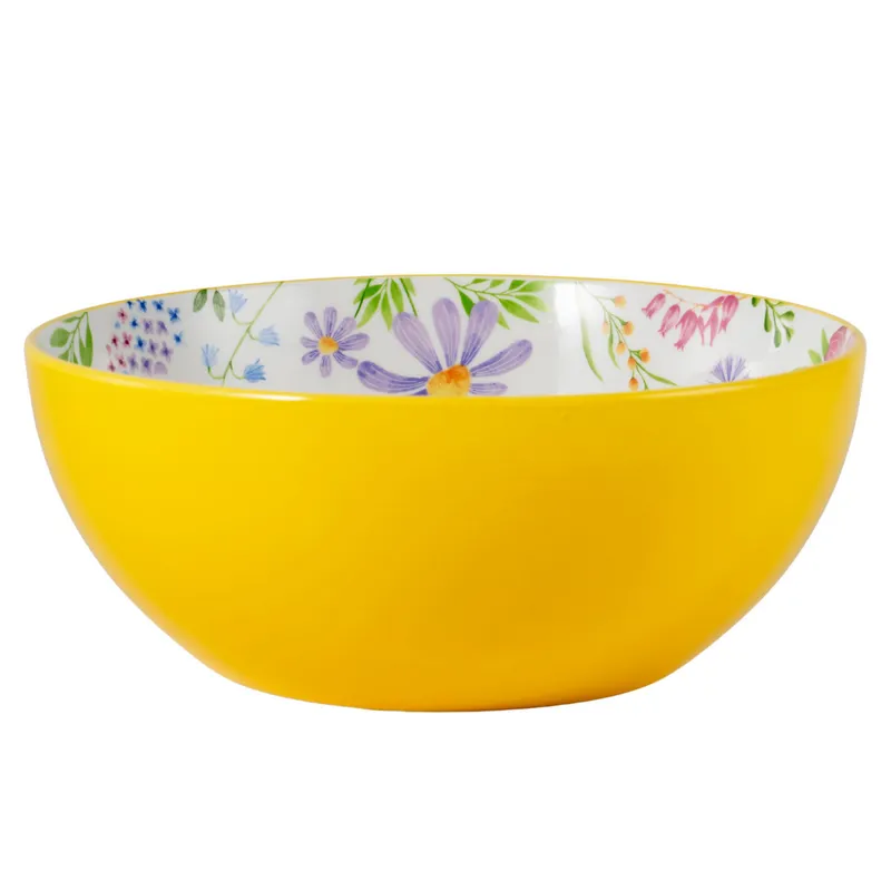 JUST HOME COLLECTION - Bowl ensalada 22,8 cm Flores amarillo